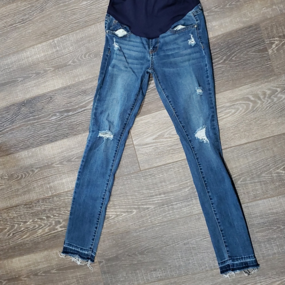 Pink blush maternity Destructed skinny jeans
